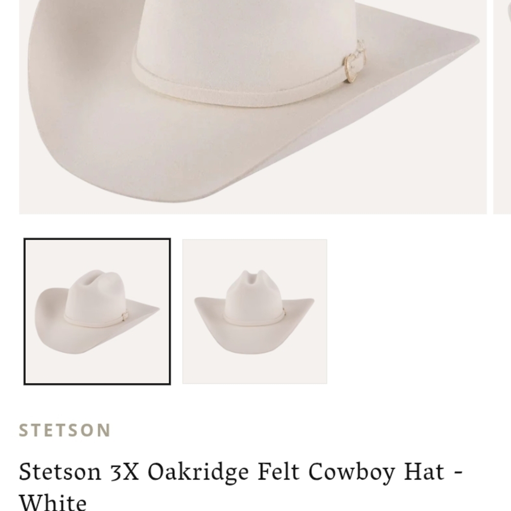 Stetson 3X "Oakridge"  (White)  Hat